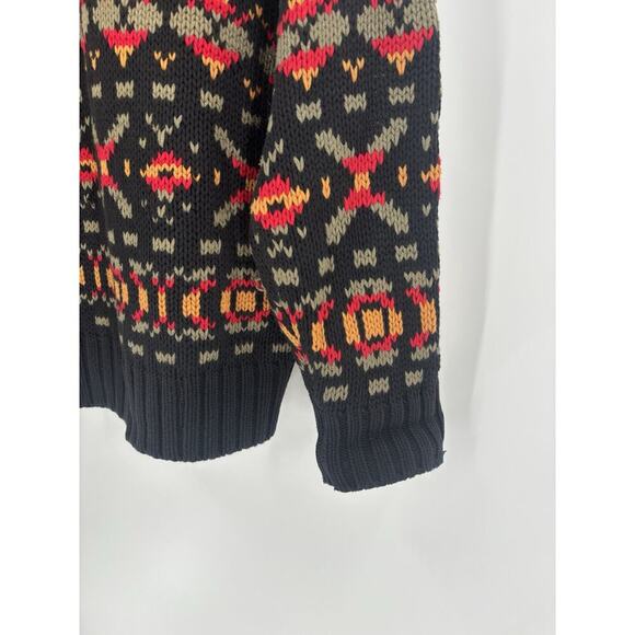 Gap Vintage Sweater Womens Medium Black Striped Retro Pullover Crewneck X's - Picture 4 of 16